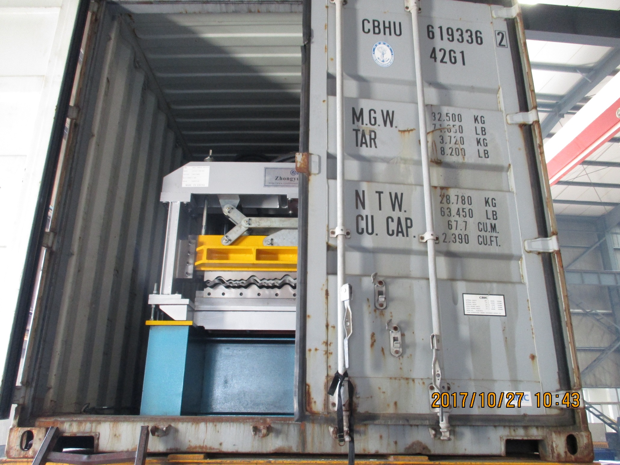 Machine de formage de rouleaux de tuiles étagées jusqu'à la date du Nigeria 2017.10.27